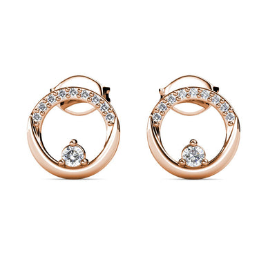 Clarine Earrings - Rose Gold and Crystal