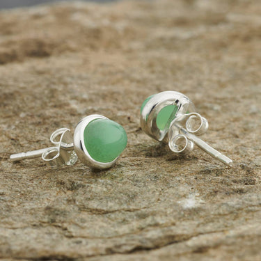 Chrysoprase Stud Sterling Silver