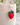 Felt Keychain Sweet Strawberry hanging on a tote bag, handmade from wool felt with a cheerful design.