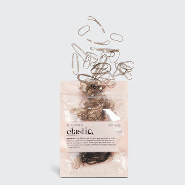 No-Snag Elastic 100pc Brown no-pull hair elastics