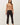 Pointelle 3/4 Sleeve Cardigan in tan full length view