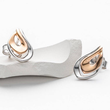 Two-Tone Sterling Silver Layered Teardrop Earrings
