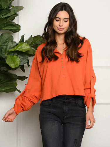 Boxy fit fall weather top
