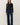 Full length view of model wearing purple [NEW COLOR] Ribbed Crewneck Cardigan in black
