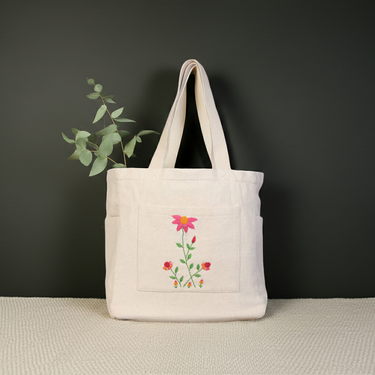 Handmade Weekender Off-White Tote (Pink) Survivor
