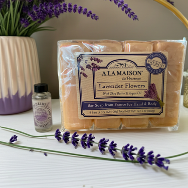 A La Maison Lavender Flowers Value Pack Bar Soap- 4 x 3.5 oz - Bar Soap
