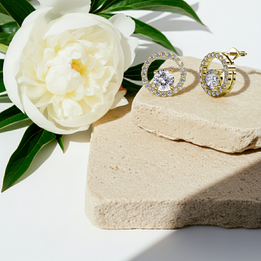 Desiree earrings - gold and crystal