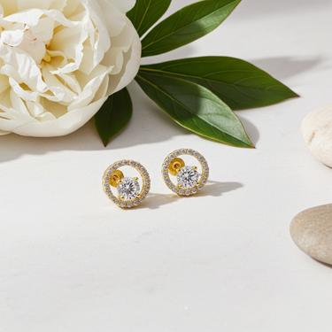 Desiree earrings - gold and crystal