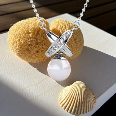 Chris Pearl Pendants - Silver and Crystal