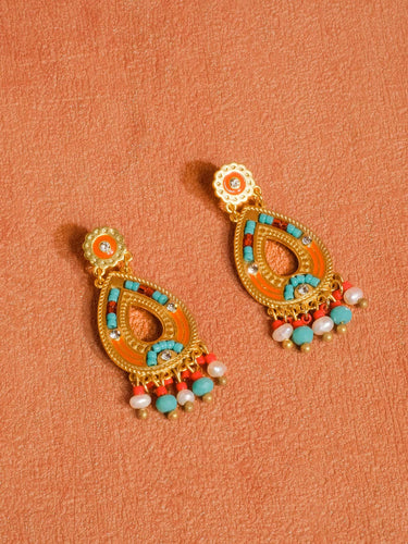 Hayward 18K Gold Boho Oval Tassel Earring
