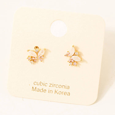 Cubic Zirconia Butterfly Stud Earrings