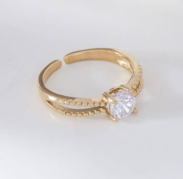 Golden Ring With Rhinestone