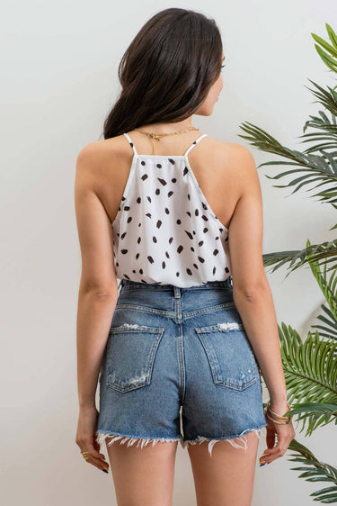 BRUSH STROKE HALTER TOP