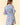 Floral Printed Split V-Neck Half Bell Sleeve Dress shown from the back, featuring vibrant colors and ruffle sleeves.
