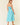 Two Tone Floral Button-Down Bodice Midi Dress in turquoise back view