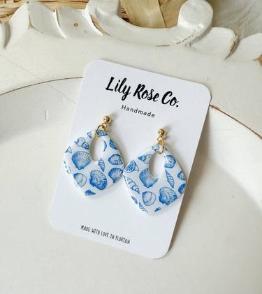 Blue Shell Print  Earrings