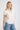 Collared V neck button down line lace shirt  with blue denim jeans