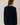 Back view of model wearing navy blue Round Rolled Hemline Detail Thin Sweater Cardigan