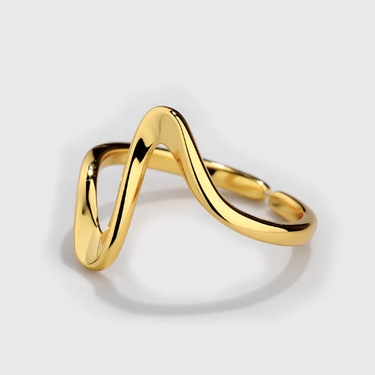 Gold Infinity Wave Stackable Ring in 925 Sterling Silver