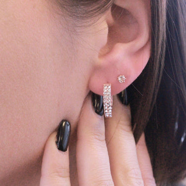 Glamour earrings - Rose Gold and Crystal