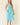 Two Tone Floral Button-Down Bodice Midi Dress in turquoise floral print