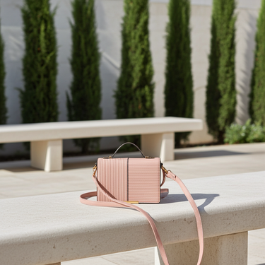 ADRIANA Top Handle Stripe Embossed Flap Crossbody Bag
