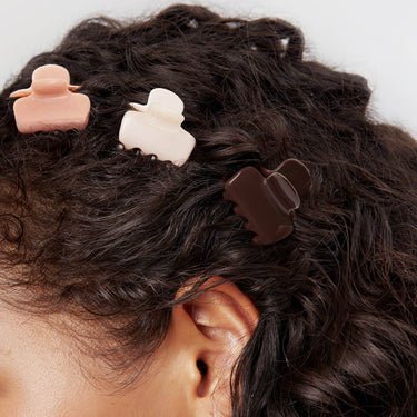 Recycled Plastic Mini Cloud Claw Clips 8pc Set - Rosewood - Claw Clip