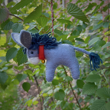 Donkey Felt Wool Christmas Ornament