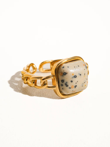 Oriana Non-Tarnish Gemstone Chain Ring