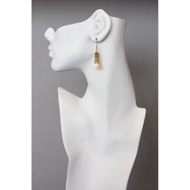 Gold hematite drop earrings