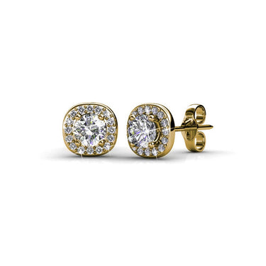 Cushy Gold and Crystal Earrings