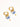 Yun 18K gold non-tarnish ceramic floral heart earrings