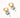 Yun 18K Gold Non-Tarnish Ceramic Floral Heart Earring