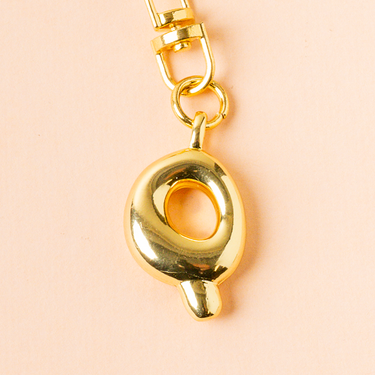 Bubble letter Q bag charm