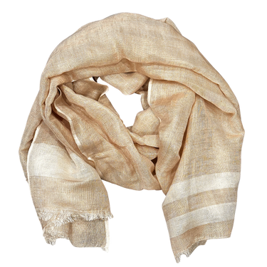Pure linen striped lightweight scarf fresh stripes