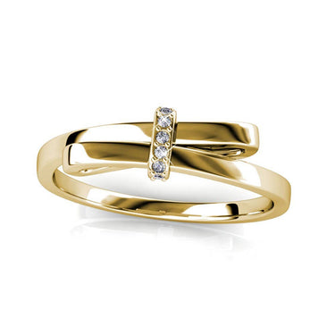 Luminous Bow Ring - Gold and Crystal