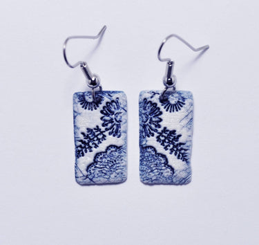 Earrings, Lace Garden, ceramic fired porcelain