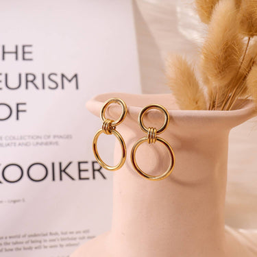 Linked Double Circle Earrings
