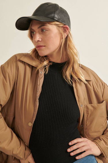 Solid Woven Quilted Dolphin Hem Jacket