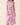 Floral Print Tie Waist Fit & Flare Midi Dress in pink floral design with sleeveless and V-neckline.