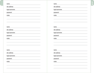 Eucalyptus Internet Address & Password Logbook
