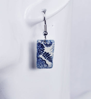 Earrings, Lace Garden, ceramic fired porcelain