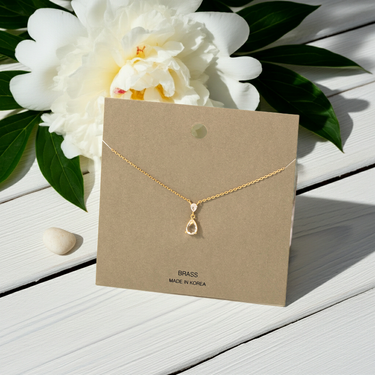 Double Rhinestone Tear Pendant Necklace