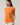Donna Dot Hessi Button Down Top in vibrant orange with floral print and ruffled cap sleeves