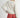 Back view of model wearing Irisha Diamond Pointelle Sweater in Oatmeal, with red pants