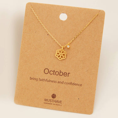 October Birthstone Charm Necklace
