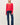 Full length view of model wearing purple [NEW COLOR] Ribbed Crewneck Cardigan in red
