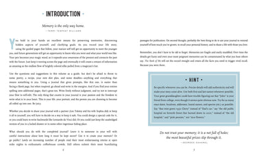 The Book of Me memoir journal open interior pages