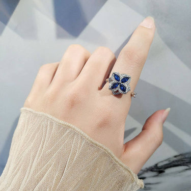 Four Leaf Clover Fidget Spinner Ring in Solid Copper