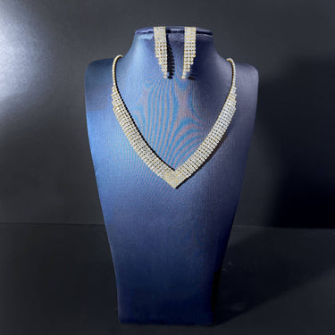 Multi Row Waterfall Necklace & Earring Set
